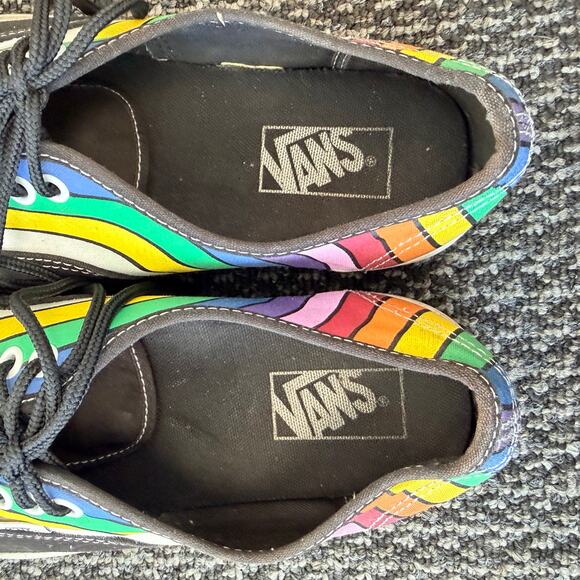 VANS Old Skool Rainbow Black Authentic Refract Multi Shoes Mens 9/Woman 10.5 - Picture 8 of 10